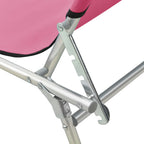 vidaXL Klappliege mit Sonnendach Stahl Rosa