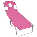vidaXL Klappbare Sonnenliege mit Kopfkissen Stahl Magento Rosa