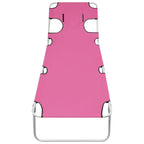 vidaXL Klappbare Sonnenliege mit Kopfkissen Stahl Magento Rosa