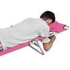 vidaXL Klappbare Sonnenliege mit Kopfkissen Stahl Magento Rosa