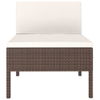 vidaXL Gartenstühle 3 Stk. mit Auflagen Poly Rattan Braun