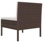 vidaXL Gartenstühle 3 Stk. mit Auflagen Poly Rattan Braun