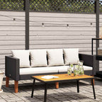 vidaXL 2-Sitzer-Gartensofa mit Auflagen Poly Rattan Beige