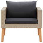 vidaXL 1-Sitzer-Gartensofa mit Auflagen Poly Rattan Beige
