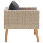 vidaXL 1-Sitzer-Gartensofa mit Auflagen Poly Rattan Beige