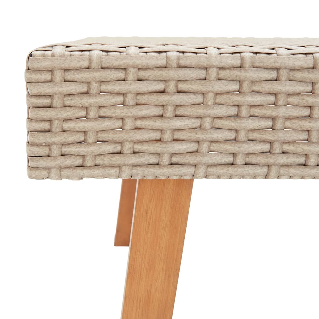 vidaXL Garten-Couchtisch Poly Rattan Beige