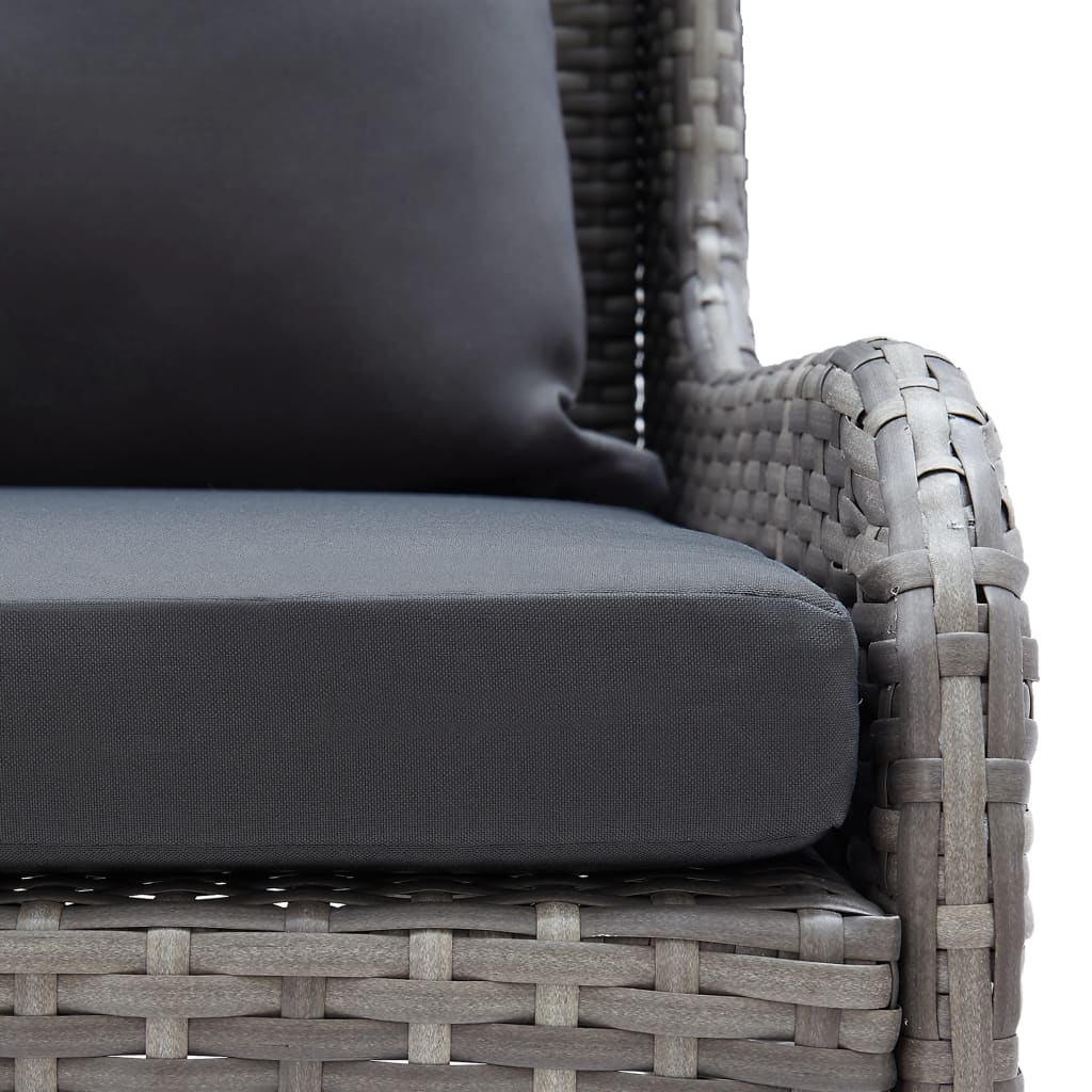 vidaXL Garten-Ecksofas 2 Stk. Poly Rattan Grau