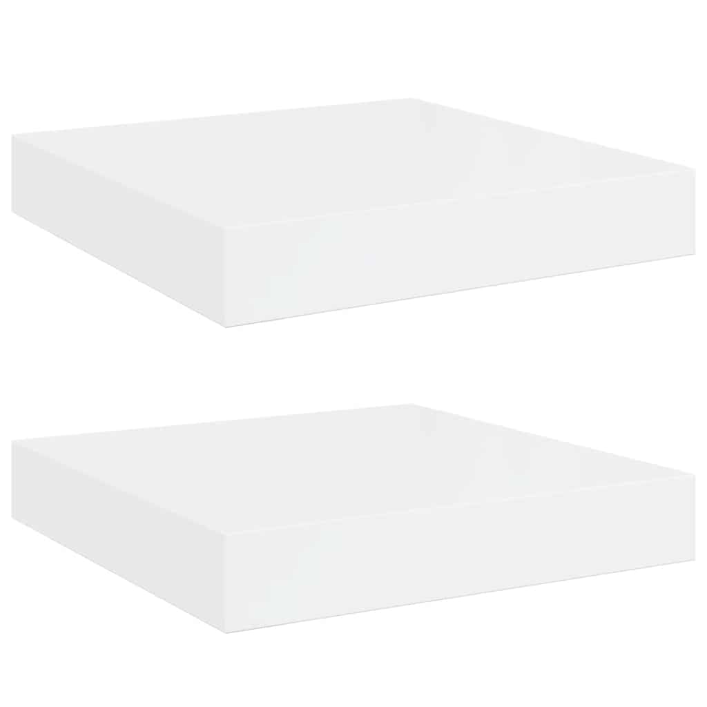 vidaXL Schweberegale 2 Stk. Hochglanz-Weiß 23x23,5x3,8 cm MDF
