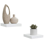 vidaXL Schweberegale 2 Stk. Hochglanz-Weiß 23x23,5x3,8 cm MDF