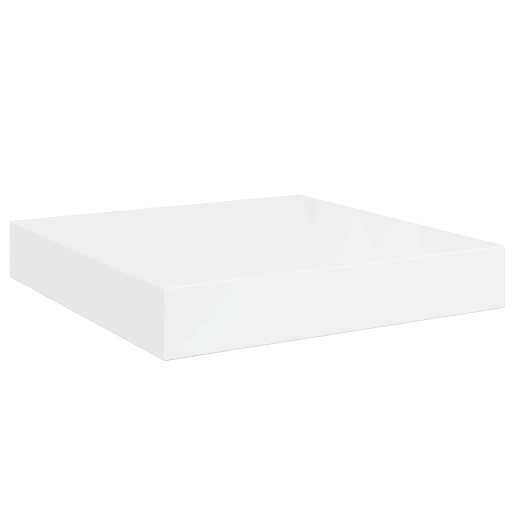 vidaXL Schweberegale 2 Stk. Hochglanz-Weiß 23x23,5x3,8 cm MDF