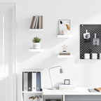 vidaXL Schweberegale 4 Stk. Hochglanz-Weiß 23x23,5x3,8 cm MDF