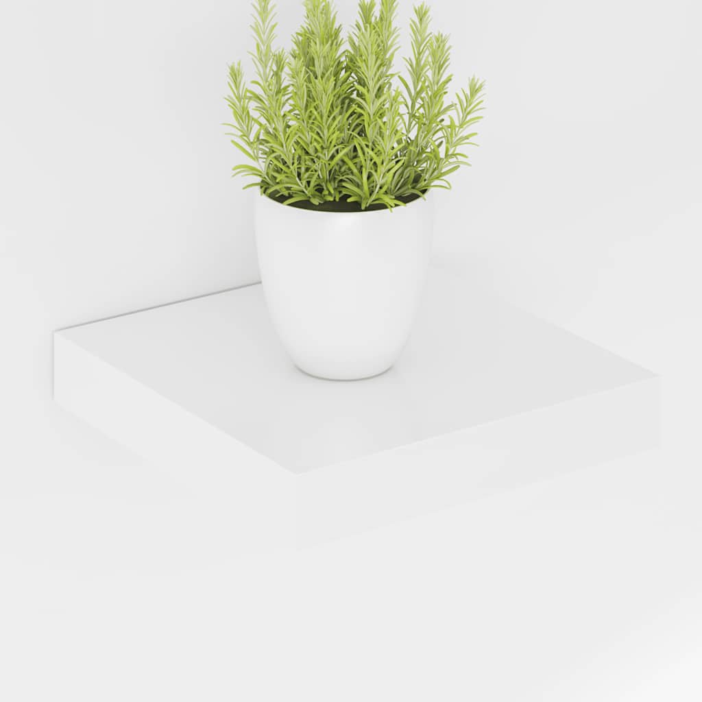 vidaXL Schweberegale 4 Stk. Hochglanz-Weiß 23x23,5x3,8 cm MDF