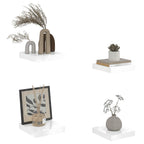 vidaXL Schweberegale 4 Stk. Hochglanz-Weiß 23x23,5x3,8 cm MDF