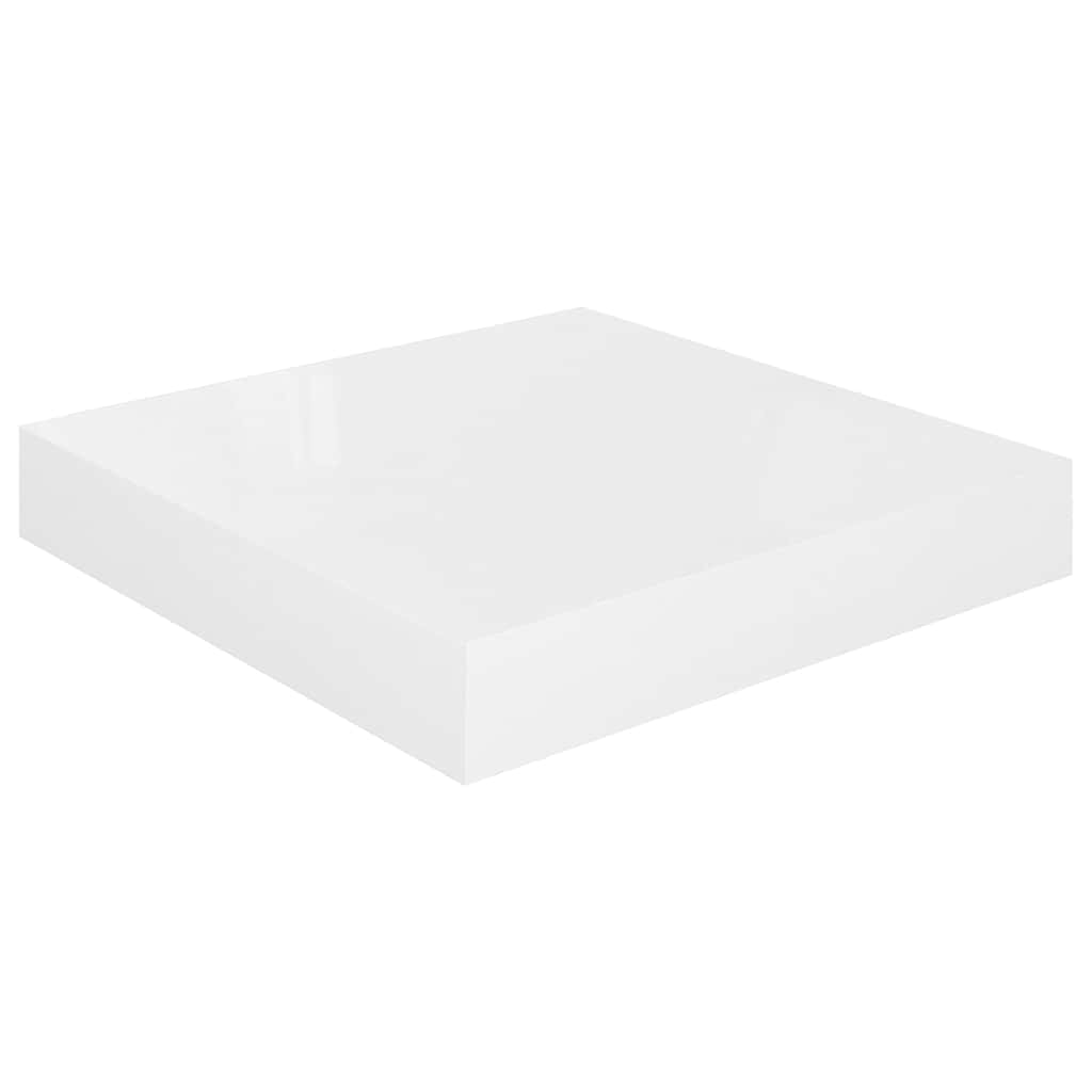 vidaXL Schweberegale 4 Stk. Hochglanz-Weiß 23x23,5x3,8 cm MDF