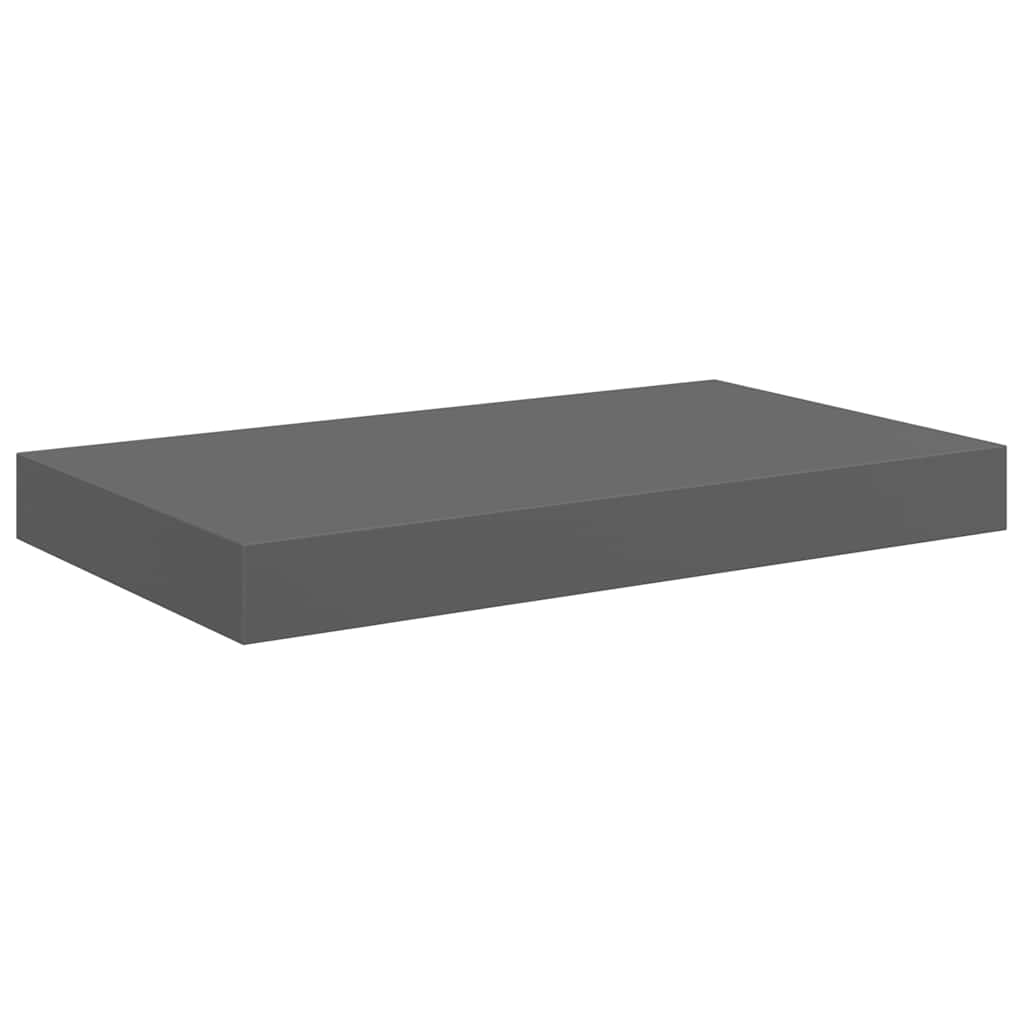 vidaXL Schwebendes Wandregal Hochglanz-Grau 40x23x3,8 cm MDF