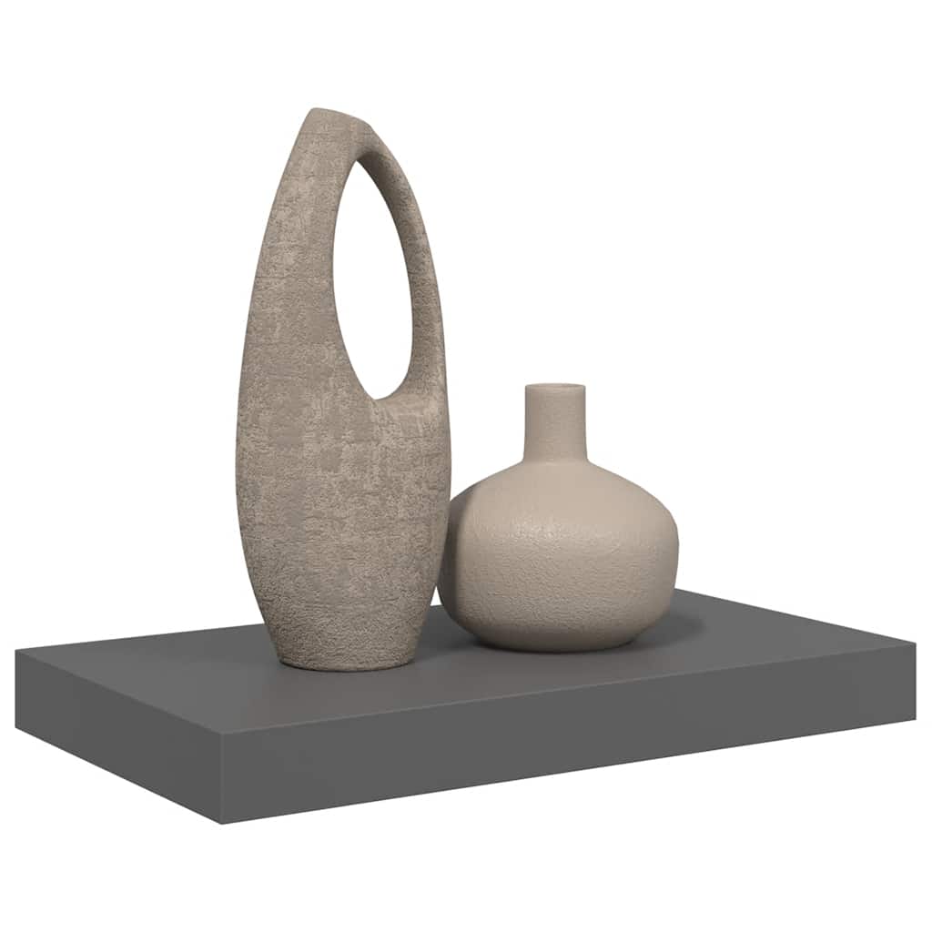 vidaXL Schwebendes Wandregal Hochglanz-Grau 40x23x3,8 cm MDF