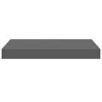 vidaXL Schwebendes Wandregal Hochglanz-Grau 40x23x3,8 cm MDF