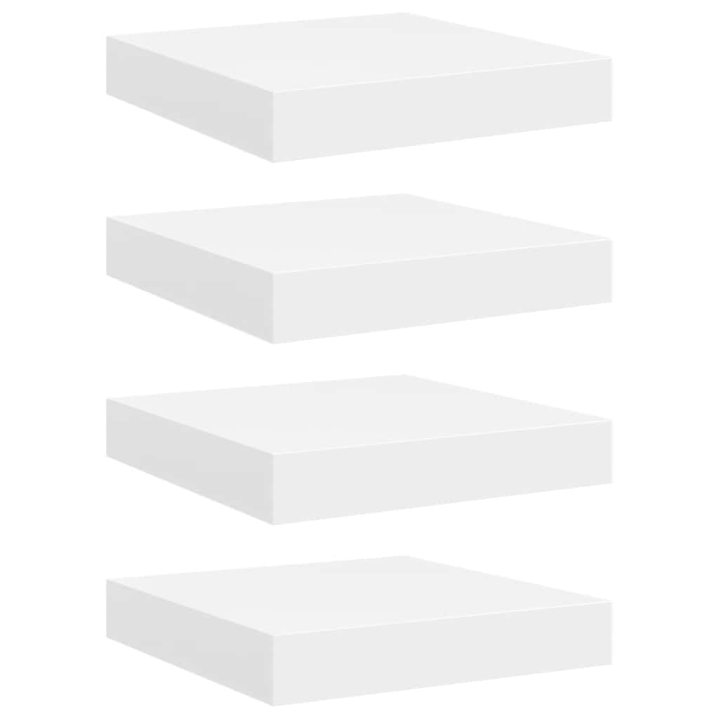 vidaXL Schweberegale 4 Stk. Weiß 23x23,5x3,8 cm MDF