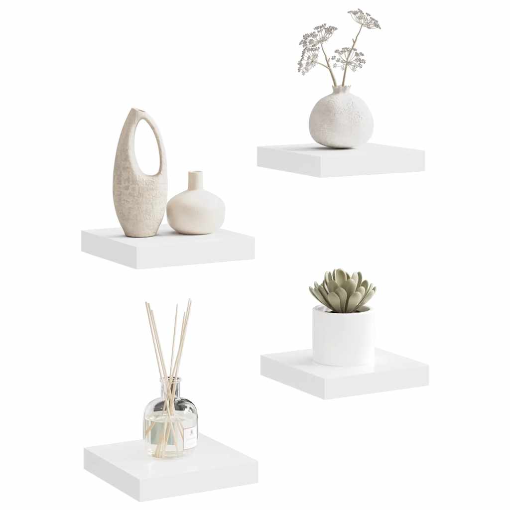 vidaXL Schweberegale 4 Stk. Weiß 23x23,5x3,8 cm MDF