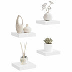 vidaXL Schweberegale 4 Stk. Weiß 23x23,5x3,8 cm MDF