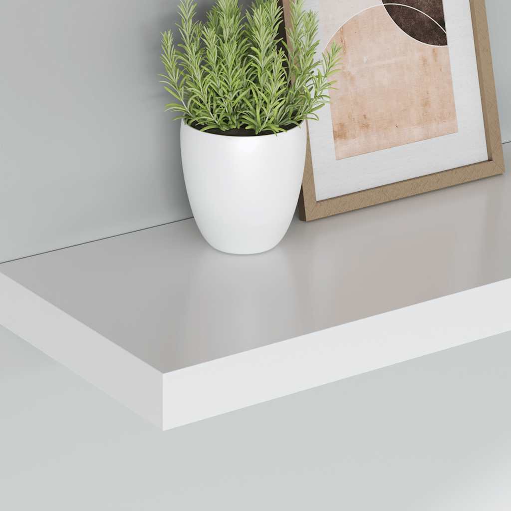 vidaXL Schwebende Wandregale 2 Stk. Weiß 60x23,5x3,8cm MDF