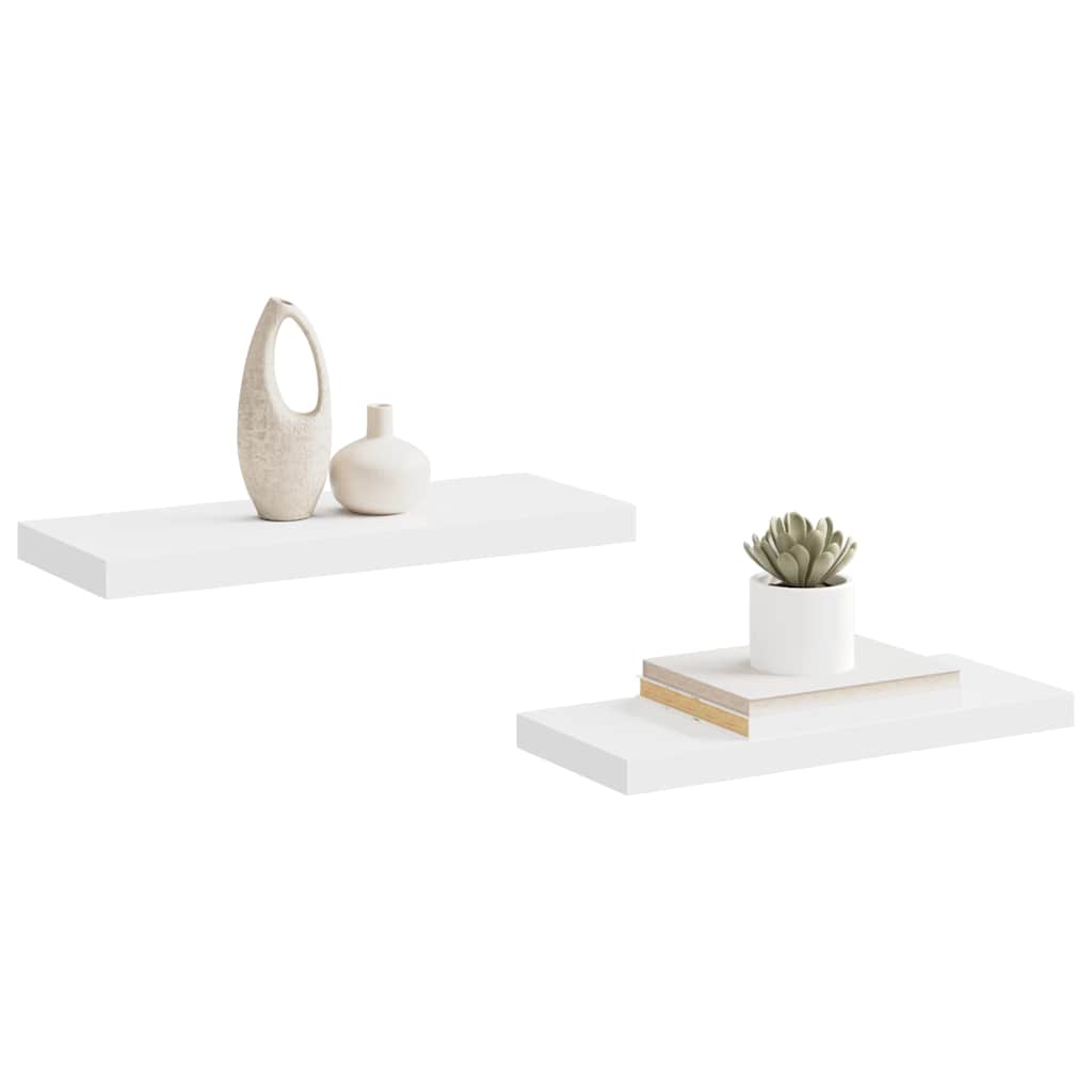 vidaXL Schwebende Wandregale 2 Stk. Weiß 60x23,5x3,8cm MDF