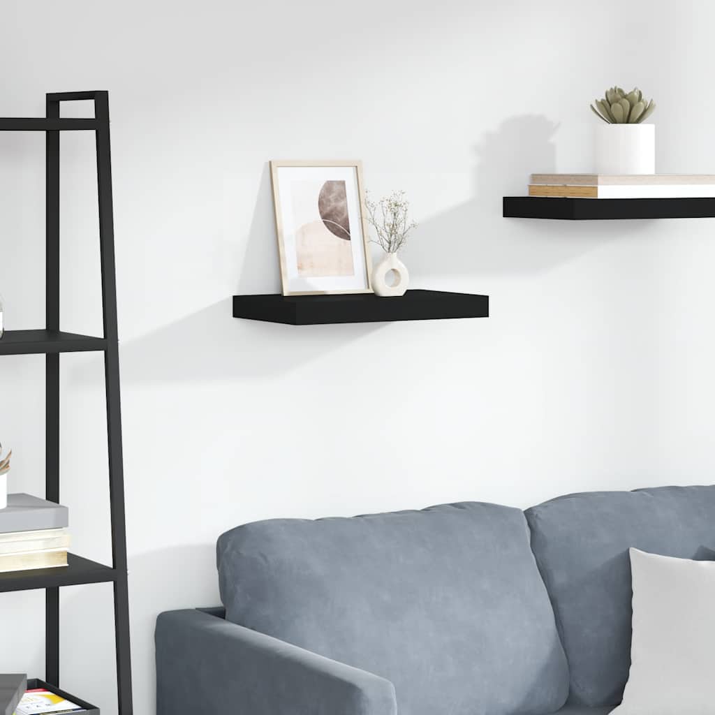 vidaXL Schwebendes Wandregal Schwarz 40x23x3,8 cm MDF