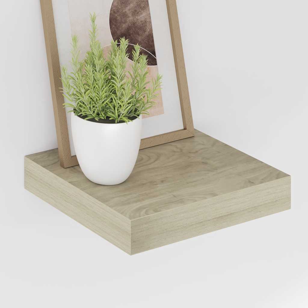 vidaXL Schwebende Wandregale 2 Stk. Eichefarben 23x23,5x3,8cm MDF