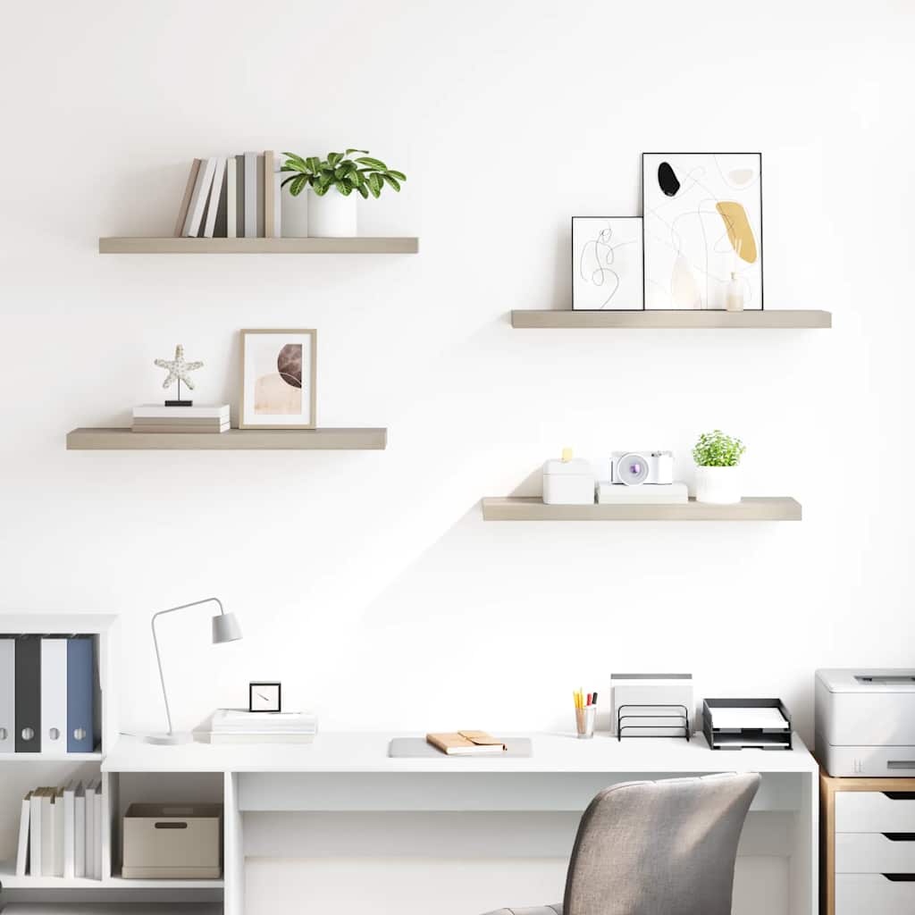 vidaXL Schweberegale 4 Stk. Eiche-Optik 80x23,5x3,8 cm MDF