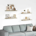 vidaXL Schweberegale 4 Stk. Eiche-Optik 80x23,5x3,8 cm MDF
