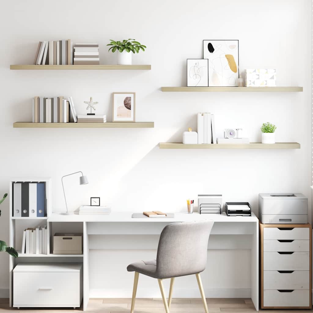vidaXL Schweberegale 4 Stk. Eichen-Optik 120x23,5x3,8 cm MDF