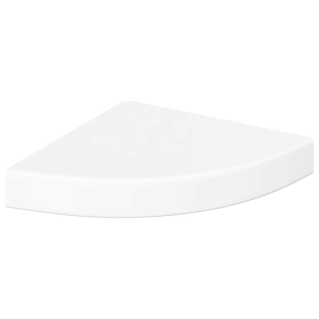 vidaXL Schwebendes Eckregal Hochglanz-Weiß 25x25x3,8 cm MDF