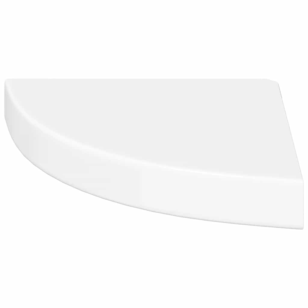 vidaXL Schwebendes Eckregal Hochglanz-Weiß 25x25x3,8 cm MDF