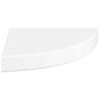 vidaXL Schwebendes Eckregal Hochglanz-Weiß 25x25x3,8 cm MDF