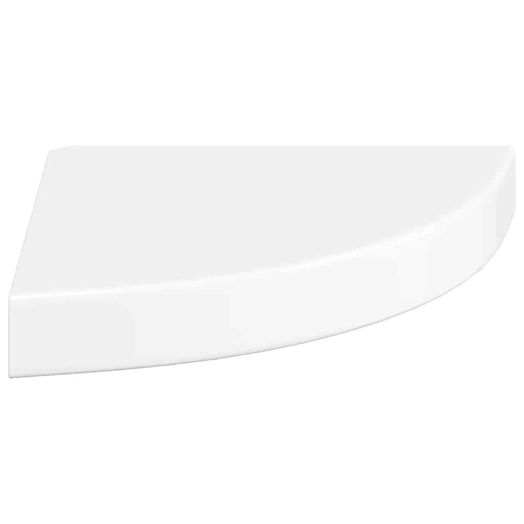 vidaXL Schwebendes Eckregal Hochglanz-Weiß 25x25x3,8 cm MDF
