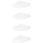 vidaXL Schwebende Eckregale 4 Stk. Hochglanz-Weiß 25x25x3,8 cm MDF