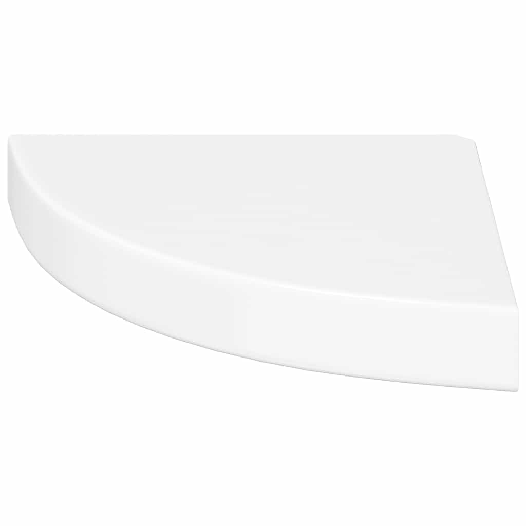 vidaXL Schwebende Eckregale 4 Stk. Hochglanz-Weiß 25x25x3,8 cm MDF