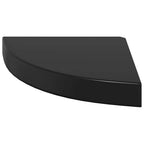 vidaXL Eck-Schweberegal Hochglanz-Schwarz 25x25x3,8 cm MDF
