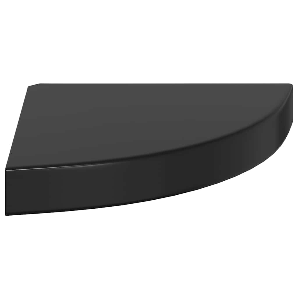 vidaXL Eck-Schweberegal Hochglanz-Schwarz 25x25x3,8 cm MDF