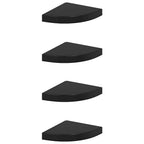 vidaXL Eck-Schweberegale 4 Stk. Hochglanz-Schwarz 25x25x3,8 cm MDF