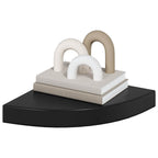 vidaXL Eck-Schweberegale 4 Stk. Hochglanz-Schwarz 25x25x3,8 cm MDF