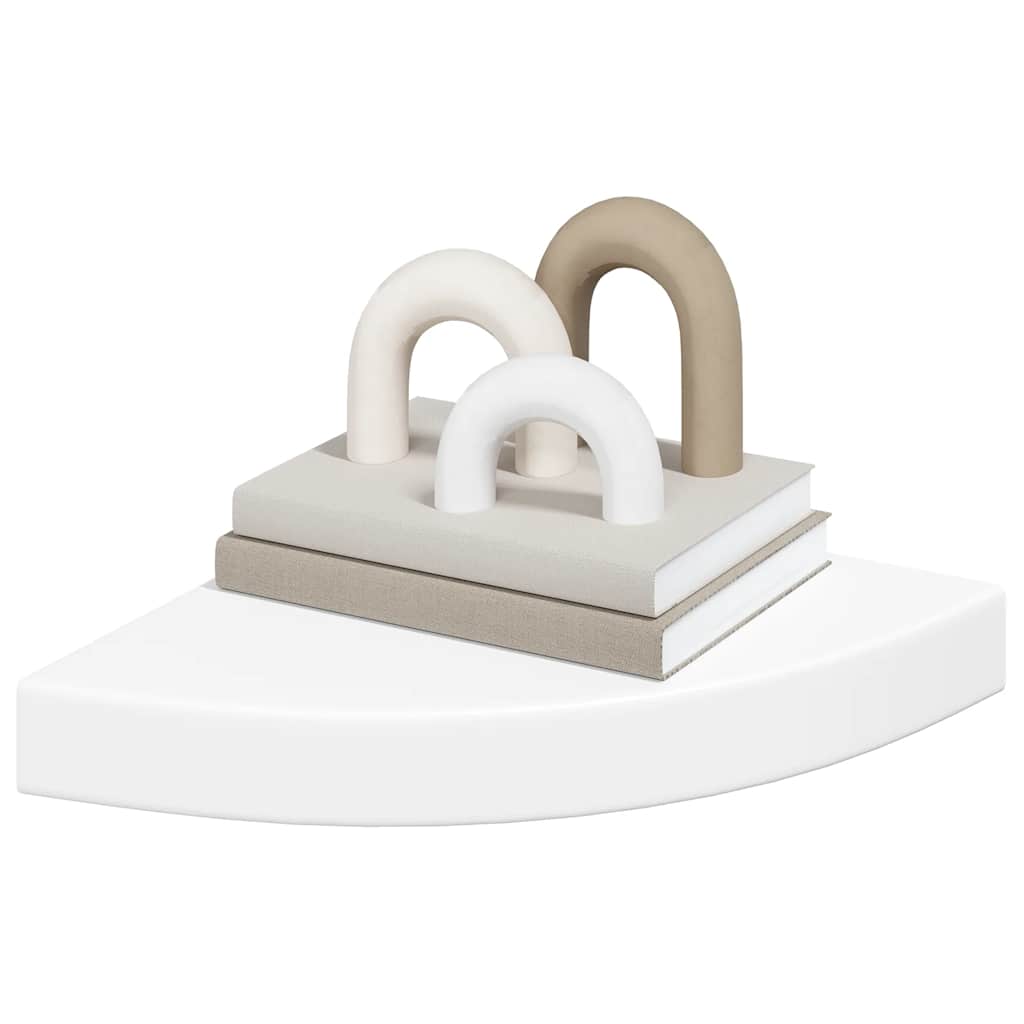 vidaXL Eck-Schweberegal Weiß 25x25x3,8 cm MDF