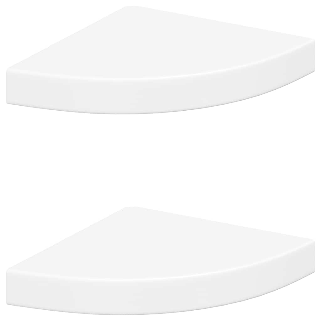 vidaXL Eck-Schweberegale 2 Stk. Weiß 25x25x3,8 cm MDF