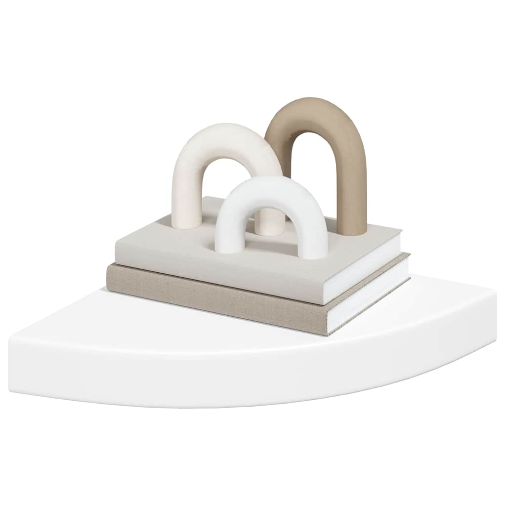 vidaXL Eck-Schweberegale 2 Stk. Weiß 25x25x3,8 cm MDF