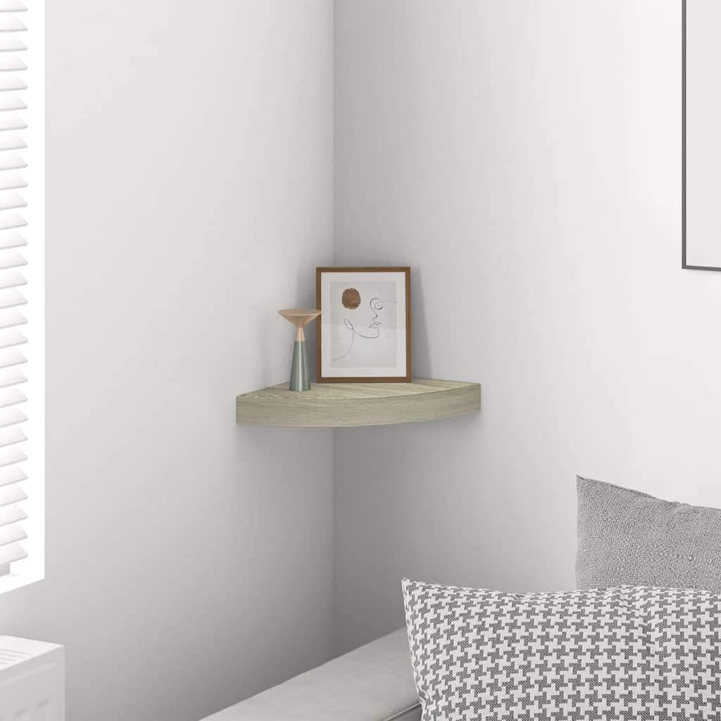 vidaXL Eck-Schweberegal Eichen-Optik 25x25x3,8 cm MDF