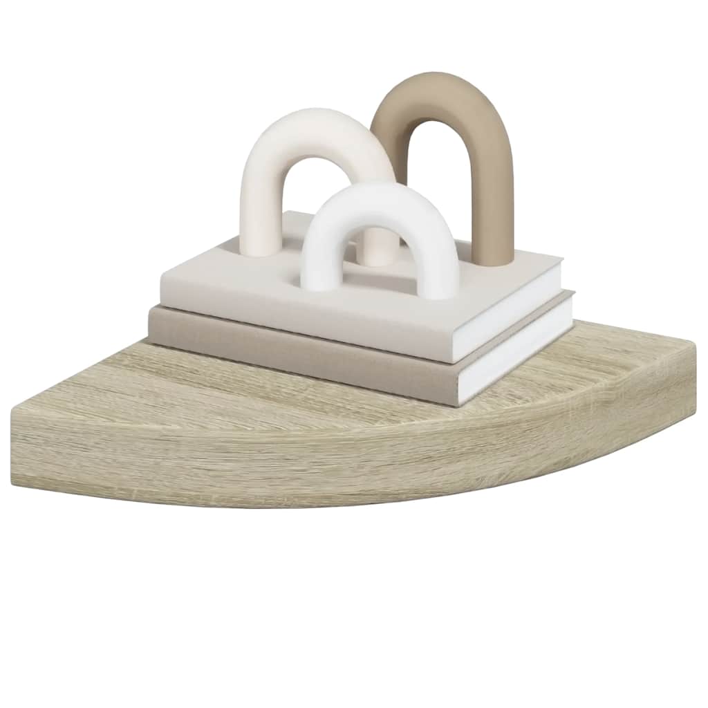 vidaXL Eck-Schweberegal Eichen-Optik 25x25x3,8 cm MDF