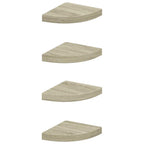 vidaXL Eck-Schweberegale 4 Stk. Eichen-Optik 25x25x3,8 cm MDF