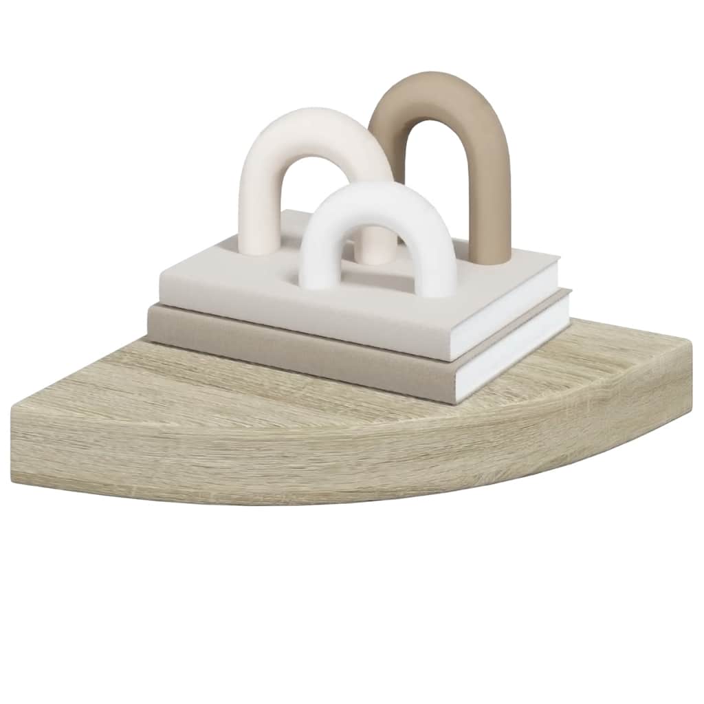 vidaXL Eck-Schweberegale 4 Stk. Eichen-Optik 25x25x3,8 cm MDF