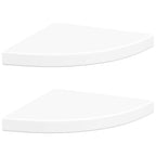 vidaXL Schwebende Eckregale 2 Stk. Weiß 35x35x3,8 cm MDF