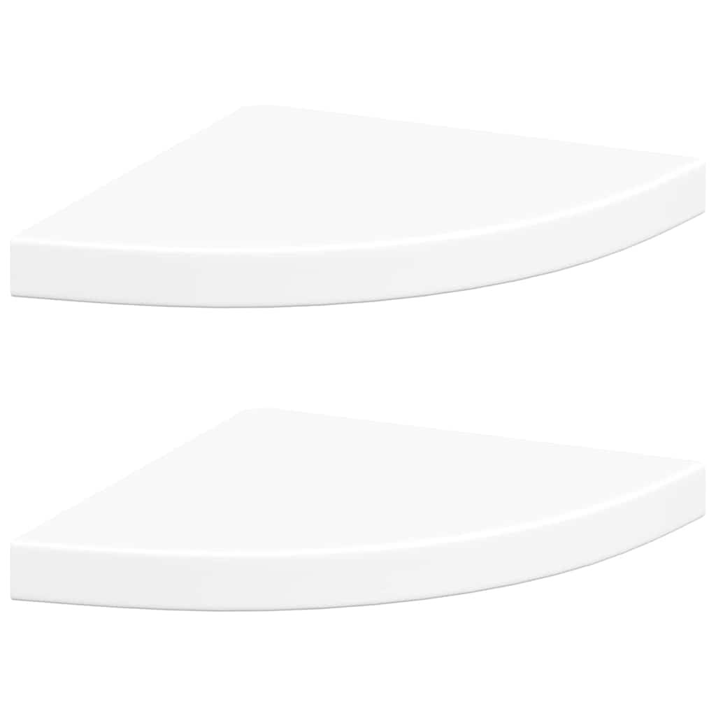 vidaXL Schwebende Eckregale 2 Stk. Weiß 35x35x3,8 cm MDF